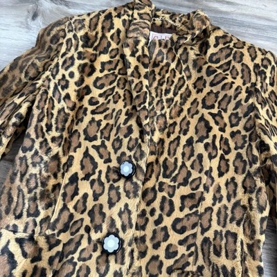 Chaqueta Blazer Vintage C’est Commeça Estampado Leopardo Piel Sintética Talla 40 (US M) Foto 1 de 4