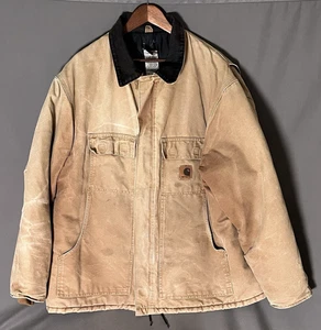 Vintage Carhartt Mens Quilted Lined Canvas Distressed Jacket Size 2XL - Picture 1 of 12