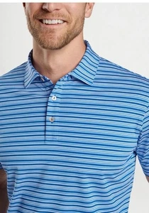 Peter Millar Mens Classic Fit Clifton Performance Jersey Polo - MAKO BLUE XL New - Picture 1 of 4