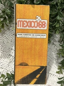 Mappa stradale olimpica Messico 1968 vintage / 1968年 メキシコ五輪 道路地図 - Foto 1 di 10