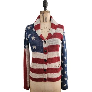 Ralph Lauren Denim & Supply American Flag USA Cardigan Sweater S EUC - Picture 1 of 4