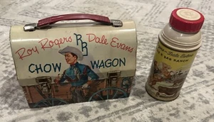 1955 ROY ROGERS CHOW WAGON DOME LUNCHBOX & THERMOS DALE EVANS - Picture 1 of 22