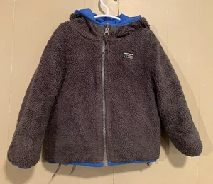 LL Bean Niños Pequeños Vellón Cremallera Reversible Chaqueta Vellón Con Capucha 2T Azul Gris - Imagen 1 de 4