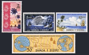 Samoa 365-368, MNH. Mi 258-261. Jacob Roggeveen's Pacific voyage,250, 1972. Map. - Picture 1 of 1
