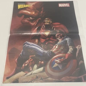 Vintage 90s double sided Wizard poster Marvel Comics Marvel Iron Man Captain F - Picture 1 of 5