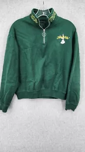 Looney Tunes Green 1/4 Zip Jacket "That's All Flolks" SZ S - Picture 1 of 8