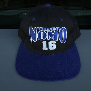 De colección Los Angeles Dodgers Sombrero Gorra Snap Back Hideo Nomo Negro Azul Años 90 Para Hombre - Imagen 1 de 12