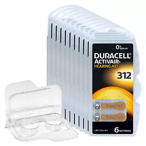 60 Duracell Activair Hörgerätebatterien PR41 Braun 312 + Box für 2 Zellen - Bild 1 von 4