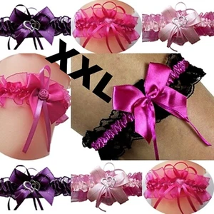 XXL Strumpfband HANDARBEIT 80 cm für BRAUT wunderschöne Rosa Lila HOCHZEIT EU  - Imagen 1 de 9