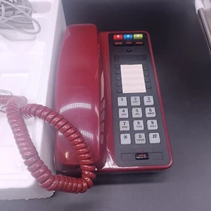 Raro telefono casa vintage Pactel Queue più tastiera rossa con cavo scatola aperta - Foto 1 di 7