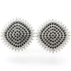 Bohemia Design Created Black Sapphire CZ For Ladies Present Silver Earrings 