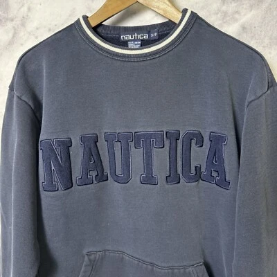 Sudadera Nautica Vintage Adulto Pequeña 21.5x25 Azul Deletrear Y2K Foto 1 de 4