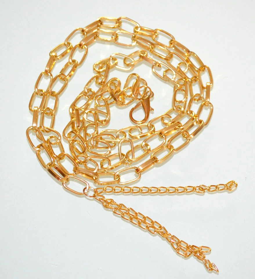 Cintura donna oro dorata catena anelli ovali metallo cinta gioiello regalo UR18 - Immagine 1 di 1