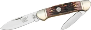 Beautiful Stag Bone Handle Canoe Pocket Knife by Rough Rider - New in Blue Box - Picture 1 of 1