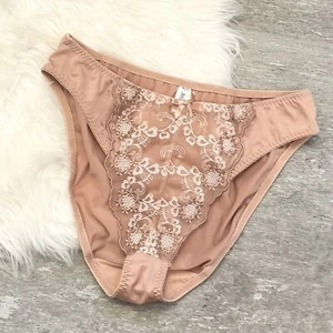 Vintage Frederick’s of Hollywood 90s Stretch Satin Sheer Panel Floral Panty XXL - Bild 1 von 10