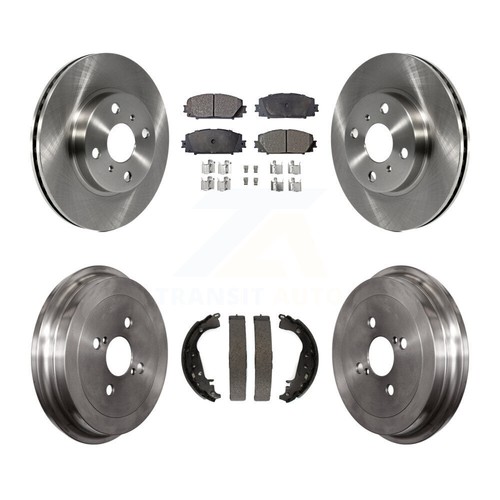 Front Rear Disc Brake Rotors Ceramic Pads And Drum Kit For Toyota Yaris