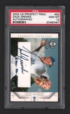 Zack Greinke 2002 Upper Deck Prospect Premieres Auto Rookie Card Rc PSA 10