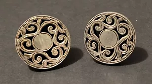 Große runde Vintage JGC 925 Sterlingsilber Manschettenknöpfe hergestellt in Mexiko - Bild 1 von 6