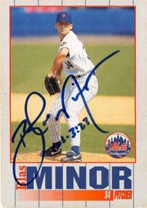 Blas Minor autographed Baseball Card (New York Mets) 1995 Kahns #34