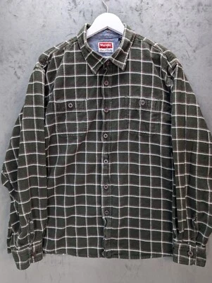 Wrangler Flannel Shirt Men's Size 2XL Green Plaid Long Sleeve Cotton Lumberjack  - Image 1 of 4
