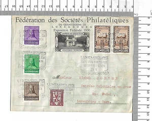1936 Exposición Federale Societes Philatelique 4x Cenicientas Luxemburgo; 61432 - Imagen 1 de 2