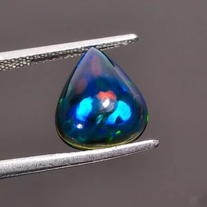 12X9X4 mm AAA Natural Black Opal Pear Shape Gemstone For Jewelry Crafts  1.9 Ct. - Picture 1 of 3