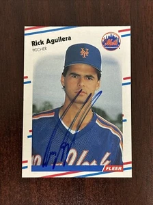 Rick Aguilera Signed 1988 Fleer #127 Card New York Mets Auto AU - Picture 1 of 2