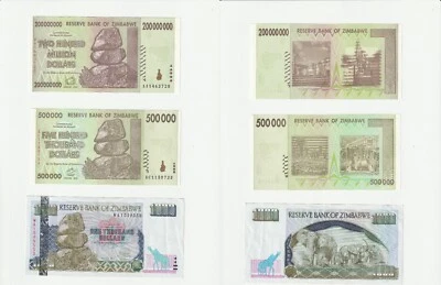 2008 Reserve Bank of Zimbabwe Lot of 10 Note's Uncirculated Condition - Image 1 of 4