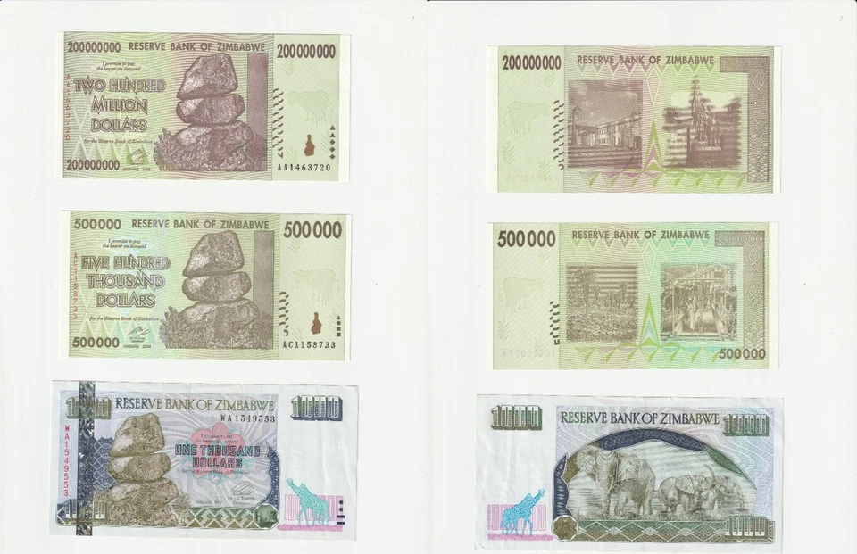 2008 Reserve Bank of Zimbabwe Lot of 10 Note's Uncirculated Condition - Image 1 of 4