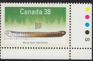 ABORIGINAL NATIVE BOATS, CANOE * Canada 1989 #1232 LR MNH STAMP w/COLOR ID - Imagen 1 de 1