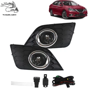 Fog Lights For Nissan Sentra 2016 17 2018 2019 Bumper Fog Lamp Wiring Switch Kit - Picture 1 of 11