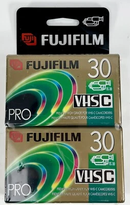 FujiFilm Pro VHS-C  Premium Blank Camcorder Tapes 2 Pack  PHG-TC30 NEW Sealed - Изображение 1 из 4