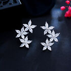 Wei? CZ Three Flower Earrings for Lovers Brood Popular Jewelry Gift