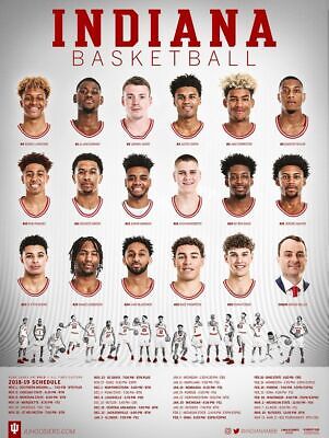 Indiana University Hoosiers 2018-19 Men's Basketball Poster & Schedule - New • 6.49$