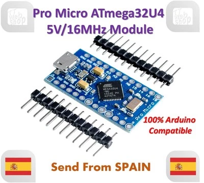 Pro Micro ATmega32U4 5V/16MHz Module with Pin Header for Arduino Leonardo  - Imagen 1 de 4