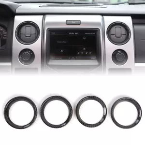 4PCS AC Air Vent Outlet Cover Bezels Frame Trim for Ford F150 09-14 Carbon Fiber - Picture 1 of 8