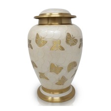 Pearl White Butterfly Cremation Urn Adult Urn for Ashes Large Memorial Ashes Urn