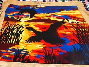 canevasfini ,teintes orangées superbe ,COUCHER DE SOLEIL 64x50cm - Imagen 1 de 1