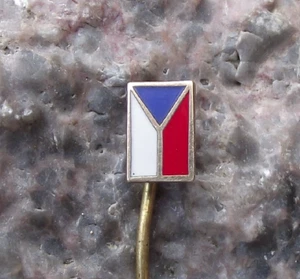 Vintage Tschechische Republik Tschechoslowakei vertikale hängende dreifarbige Flagge Pin Abzeichen - Bild 1 von 4