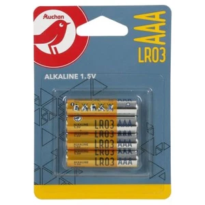 AUCHAN Alkaline Batterien AAA / LR03 1,5V Standard x4 oder x8 - Bild 1 von 2