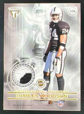 2001  Private Stock Titanium Dual Jersey Patches Jason Sehorn Charles Woodson - Image 1 of 2