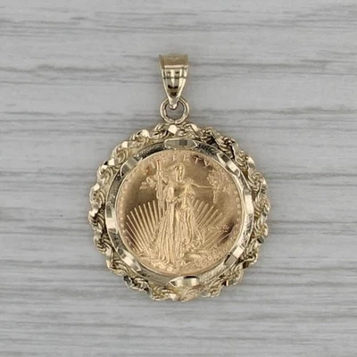 1995 1/10 унции американский золотой орел монета подвеска 14k 22k золото Walking Liberty - Изображение 1 из 4