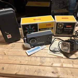 KODAK Instamatic M6 Movie Camera Untested. With Case And Light And Original Box - Picture 1 of 11