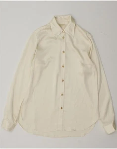 MICHAEL KORS Womens Shirt Blouse UK 10 Small Off White Striped DI40 - Picture 1 of 3