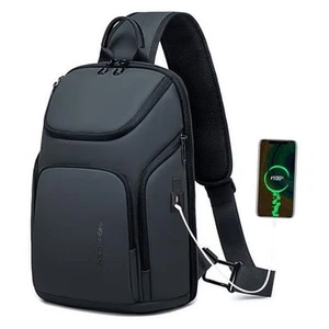 Sling Bag Crossbody Sling Backpack with USB Port, Shoulder Chest Bag for Grey - Picture 1 of 7