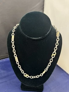 Judith Ripka 20" Sterlingsilber 925 zweifarbig Kette Halskette Fleur de Lis Charm - Bild 1 von 6