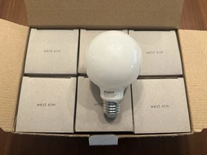 6 Pack Bulbrite For West Elm 8.5 Watt Dimmable LED G25 Globe Milky Light Bulb - Picture 1 of 6