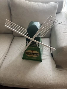 Vintage 1960's Metal Heineken Lighted Windmill Promo Bar Sign - Works Man Cave - Picture 1 of 11