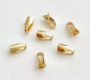 30 Stck. 2 mm 14 Karat Gold gefüllt Runde Leder Endkappe T14 g - Bild 1 von 2