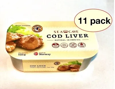 Sea Cave Cod Liver In Own Oil 121g / Pack Of 11 • 77.55$